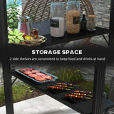 Outsunny 6' x 8' Hardtop Grill Gazebo, BBQ Gazebo with Metal Roof, Aluminum Frame and 2 Side Shelves, for Patio, Lawn, Garden Outsunny