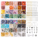 QUEFE 720pcs Crystal Chips Beads Ring Making Kit, 40 Colors Crystal Chips and Gemstone Beads for Jewelry Making Crystal Beads for Ring, Bracelets Earring Making Supplies, Craft Gifts QUEFE