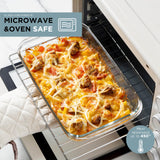 COOK WITH COLOR 8 PC. Glass Baking Dish Set with Lids - Deep Casserole Dish, Glass Food Container, Oven, Freezer and Microwave Safe, Clear Container, Blue COOK WITH COLOR