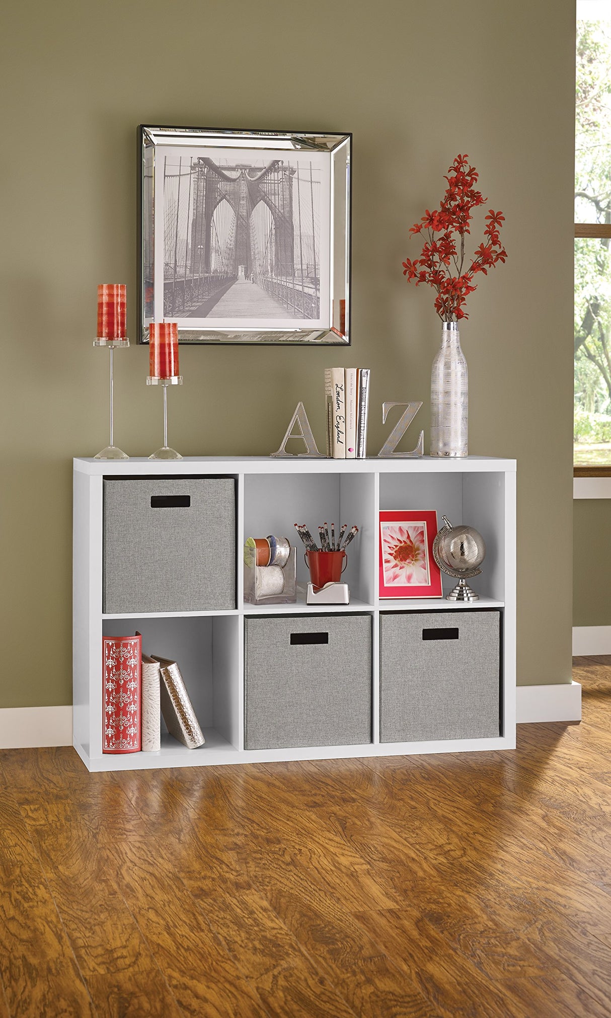 ClosetMaid 6 Cube Storage Shelf Organizer Bookshelf with Back Panel, Easy Assembly, Wood, White Finish ClosetMaid