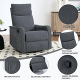 Rocker Recliner Chair for Adults, Swivel Rocker Recliner with Massage and Heat, Adjustable Glider Recliner Nursery Chair with Black Metal Base, Small Recliners for Small Spaces, Living Room (Grey) anwickjeff