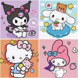 Sretoul 4 Pack Cartoon Diamond Art Kits for Kids - Kid Diamond Art Painting Kit Cartoon, Cute Gem Arts for Kids Ages 4 6 8 12, DIY Crystal Gem Kits for Children Girls Boys Gifts (6x6 inch) Sretoul