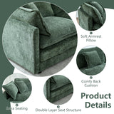 GNIXUU Oversized Modular sectional Sofa, Chenille Large Cloud Sectional Couches for Living Room, Convertible 5 Seater L Shaped Couch with Ottoman for Living Room, Green GNIXUU