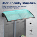 VIVOHOME Polycarbonate Window Door Awning Canopy Brown with Black Bracket 40 Inch x 120 Inch VIVOHOME
