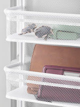 Whitmor Over The Door Organizer - 6 Sections - Pantry, Bathroom, Accessory Organizer - Metal and Mesh - White Whitmor