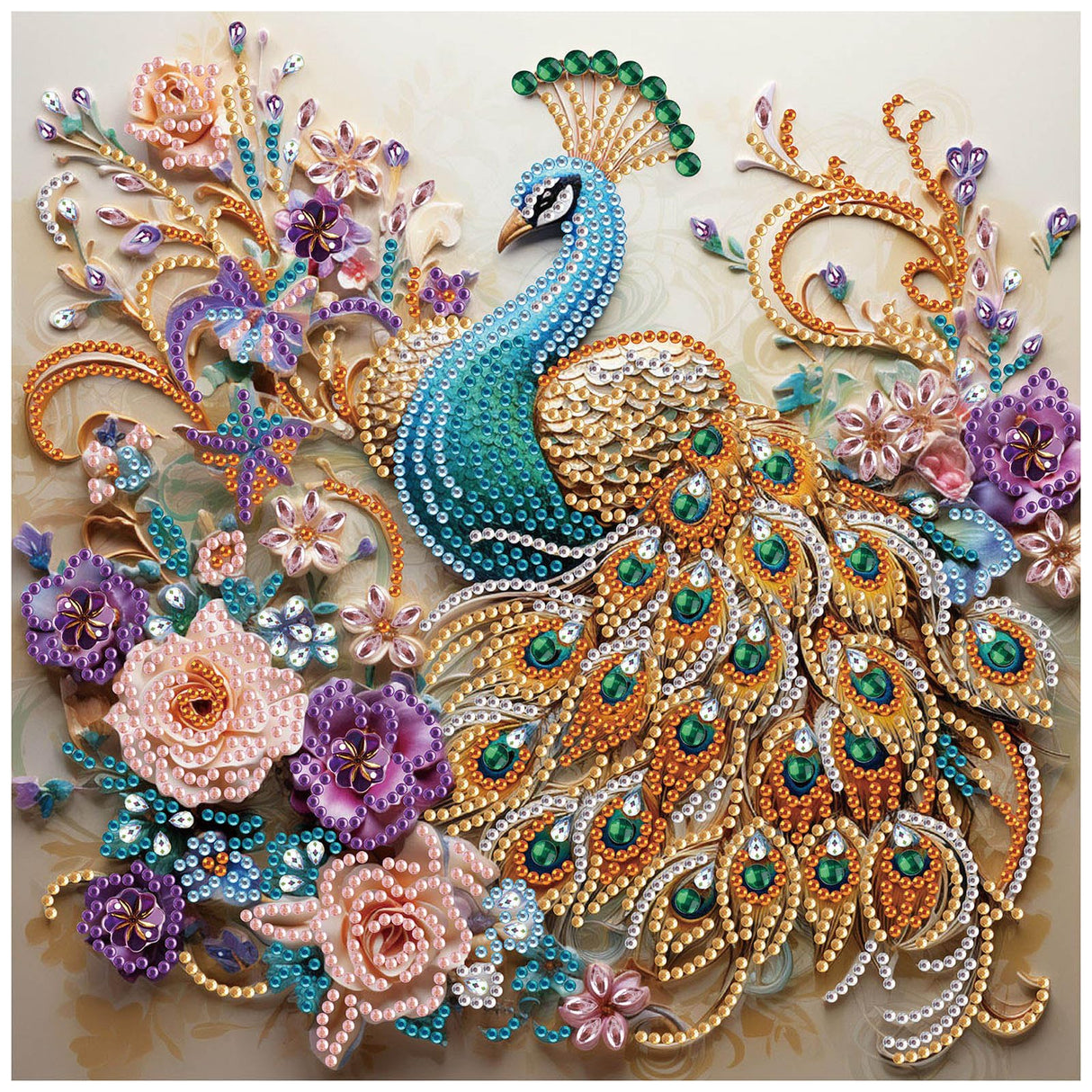 Sanjee 5D Special Shape Diamond Art Kits for Beginners, Peacock Diamond Painting Kits for Adults, Crystal Rhinestones Diamond Painting for Home Wall Decoration Gift, 12×12inch Sanjee