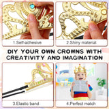 Yaomiao 66 Pieces Foam Princess Tiaras DIY Crowns Kids Party Favors Craft Crystal Diamond Sticker Girls Making Your Own Tiara (Gold) Yaomiao