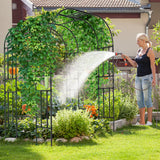 UrGROWA Outdoor Garden Arch Trellis, 87" H Large Garden Trellis for Climbing Plants, Metal Plant Support Trellis Archway Arbor Tunnel Large Trellis for Vegetables Plant Cucumber Trellis UrGROWA