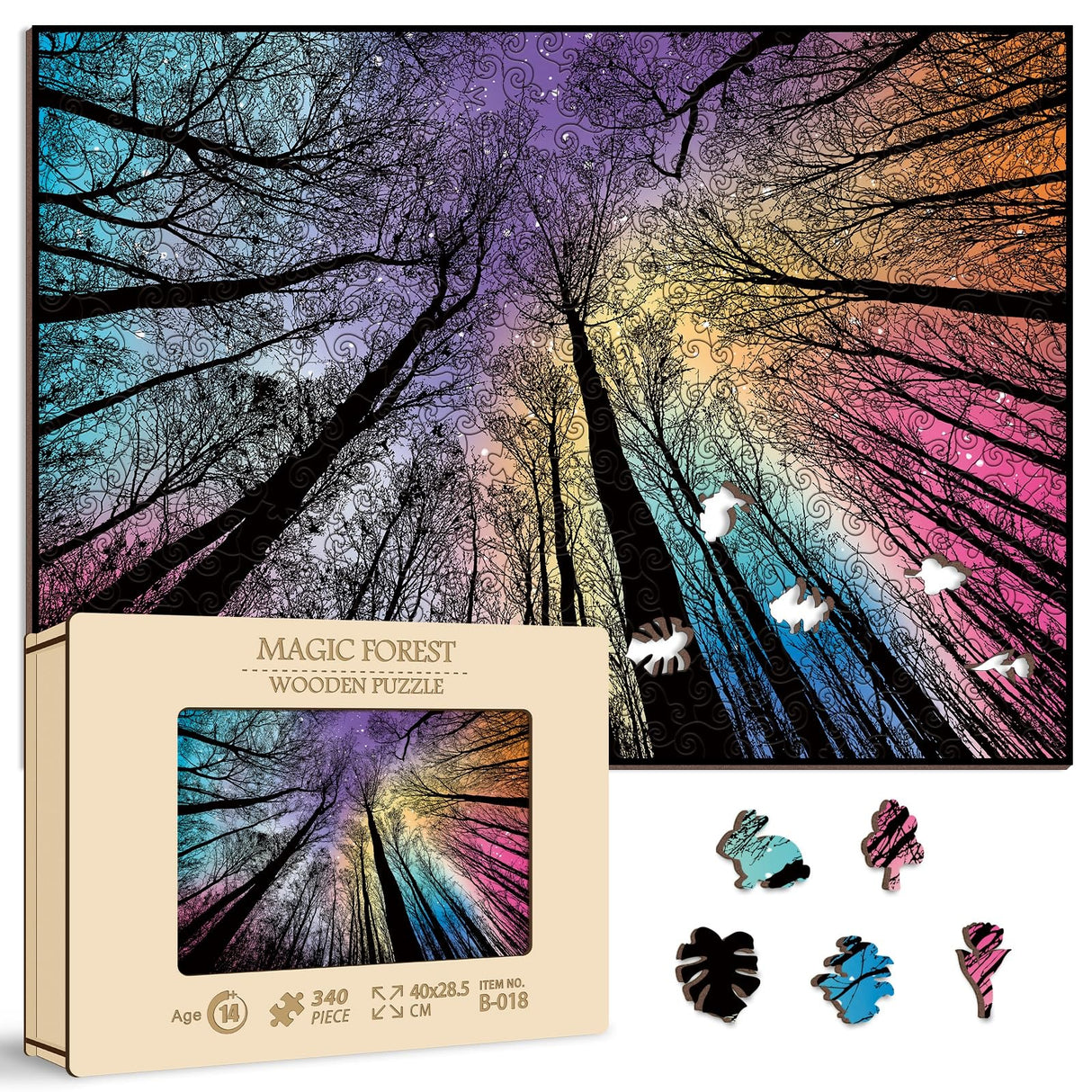 Hard Impossible Wooden Puzzles for Adults 340 Piece, Challenging Difficult Wood Puzzles for Adults, Colorful Gradient Puzzle for Adult BBOLDIN