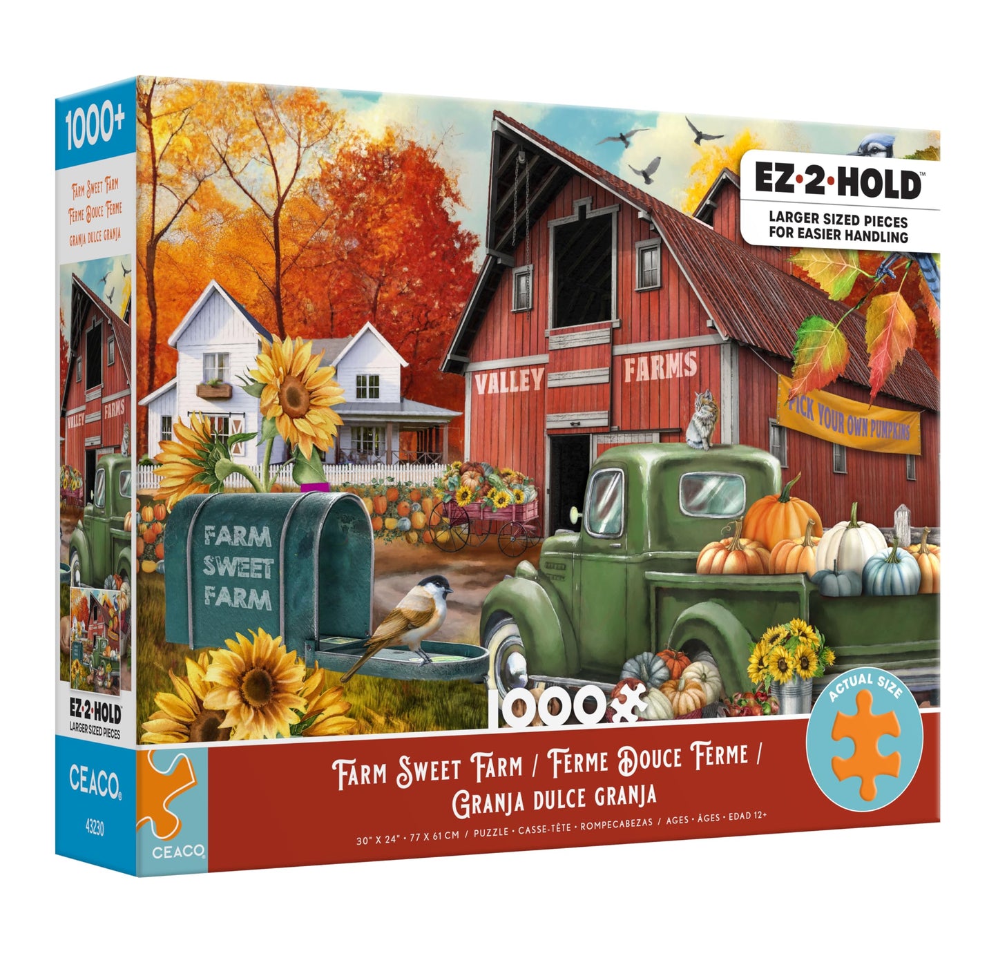 Ceaco - Farm Sweet Farm - 1000 Oversized Piece Jigsaw Puzzle