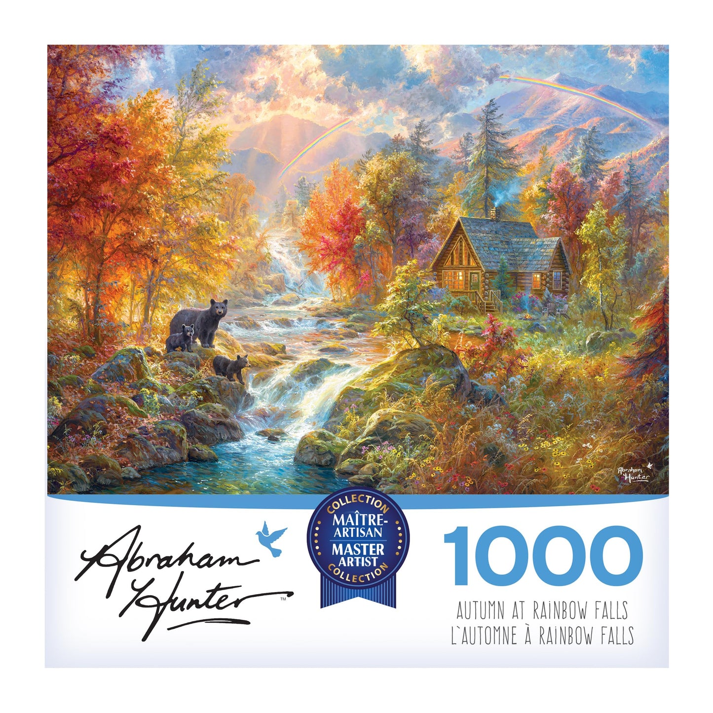 RoseArt - Abraham Hunter - Autumn at Rainbow Falls - 1000 Piece Jigsaw Puzzle for Adults