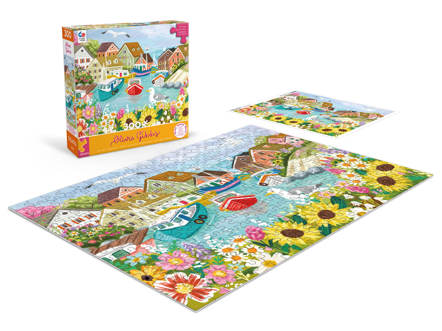 Ceaco - Olivia Gibbs - Sea Town Harbor - 300 Piece Jigsaw Puzzle