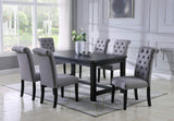 Roundhill Furniture Leviton Wood Dining Set, Table with 6 Chairs, Gray Roundhill Furniture