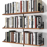 Heimlove Floating Shelves for Wall, 36 Inch Long Wood Floating Bookshelf Set of 3, Wall Mounted Hanging Shelf for Bathroom Bedroom Kitchen, Rustic Brown Heimlove