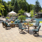 Arden Selections Outdoor Deep Seat Cushion Set, 24 x 24, Rain-Proof, Fade Resistant, Deep Seat Bottom and Back Cushion for Chair, Sofa, and Couch, 24 x 24, Sapphire Aurora Blue Damask Arden Selections