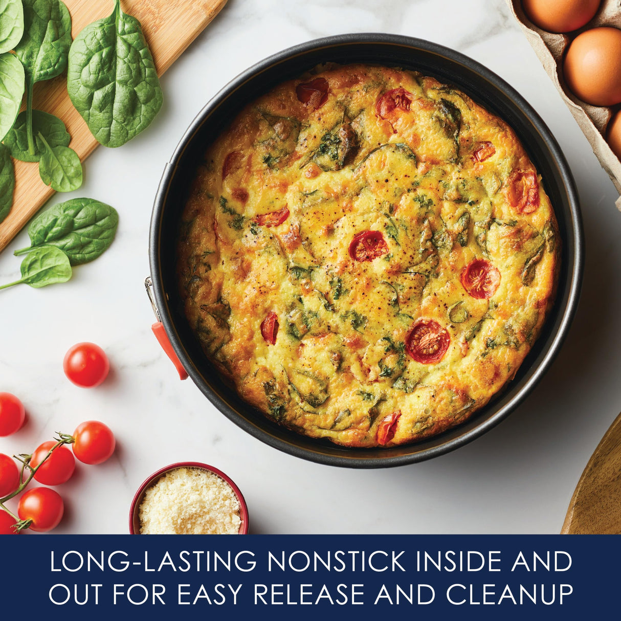 Rachael Ray Oven Lovin' Nonstick Bakeware Springform Baking Pan/ Springform Cake Pan / Cheesecake Pan With Grips, Round - 9 Inch, Gray Rachael Ray