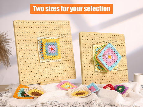 Aulin 15.5"" x 15.5"" Foldable Crochet Blocking Board with Pegs | 35 Stainless Steel Rod Pins - Upgrade Large Blocking Boards for Crochet Projects, Gifts for Crocheters, Mothers, Grandmothers Aulin
