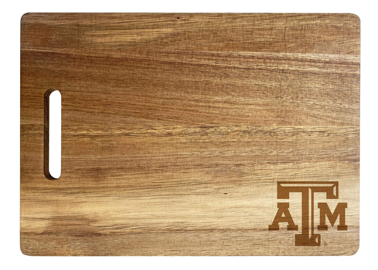 Texas A&M Aggies Engraved Wooden Cutting Board 10" x 14" Acacia Wood - Small Engraving Officially Licensed Collegiate Product R and R Imports