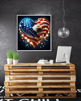 Eagles Loving Diamond Painting Kits for Adults Beginners,DIY Lndependence Day Diamond Art,5D Full Round Drill Diamond Dot Gem Art Kits, Home Wall Decor 12x12 Inch AREOPNMG