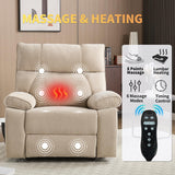 Trustyue Extra Large Dual Motor Power Lift Recliner Chair, Lift Chair with Massage and Heat for Elderly, Lay Flat Recliner, Standing Assistance, Stainless Steel Cup Holders, Chenille Beige Trustyue