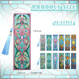 SEREDH 12 Pcs DIY Celtic Diamond Art Bookmarks Kit: 12 Unique Bible-Themed Designs, Acrylic Dotz, Rhinestone Bookmarks with Tassels SEREDH