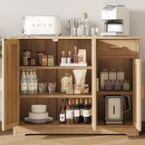 Irontar Kitchen Storage Cabinet, Sideboard Buffet Cabinet with Rattan Decorated Doors, Farmhouse Console Table with Drawer, Coffee Bar, Accent Table for Kitchen, Living Room, Hallway, Natural CWG010M Irontar