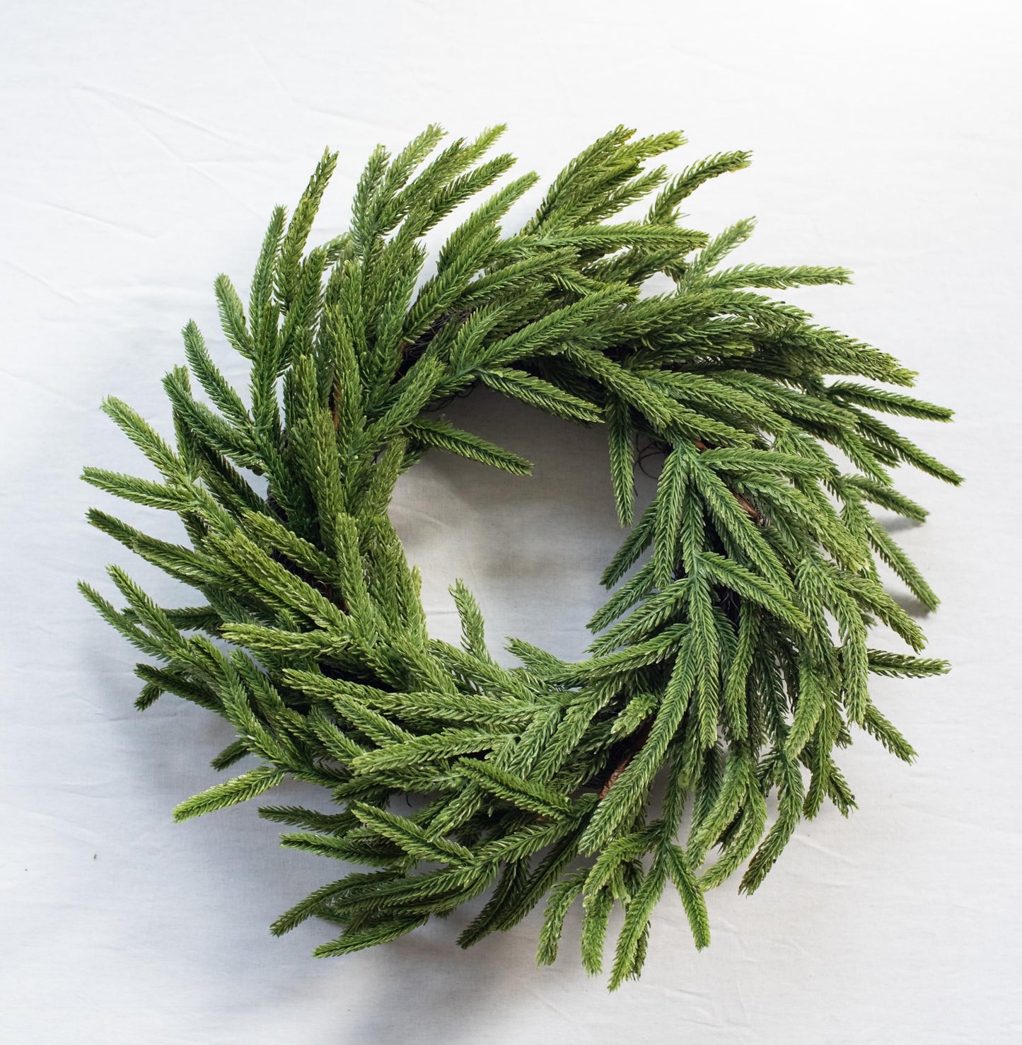 Vita Domi 12" Real Touch Norfolk Pine Wreath, Christmas Wreaths for Front Door Outside, Green Wreath Christmas, Faux Cedar Wreath, Window Wreaths, Evergreen Wreath, Norfolk Wreath, Chair Wreath