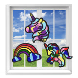 VHALE Suncatchers Craft 3 Sets (9 Cutouts) w Tissue Papers Stained Glass Effect Paper Sun Catcher Kit, Window Art, Classroom Crafts, Creative Art Projects, Kids Party Favors (Unicorn) VHALE
