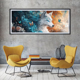 SKRYUIE 5D Large Diamond Painting Kits Wolf - DIY Diamond Art Kits for Adults Animal, Full Round Drill - Crystal Embroidery Cross Stitch - Craft for Wall & Office Decor - 12x30 inch / 30x80 cm c1 SKRYUIE