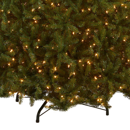 National Tree Company Pre-Lit Artificial Full Christmas Tree, Green, Dunhill Fir, White Lights, Includes Stand, 12 Feet