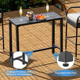 Yaheetech Outdoor Bar Table, 39'' Square Bar Height Dining Table with Weather Resistant Waterproof Top, Outdoor Furniture for Hot Tub, Garden, Patio, Pool Deck, Lawn, Poolside Black Yaheetech