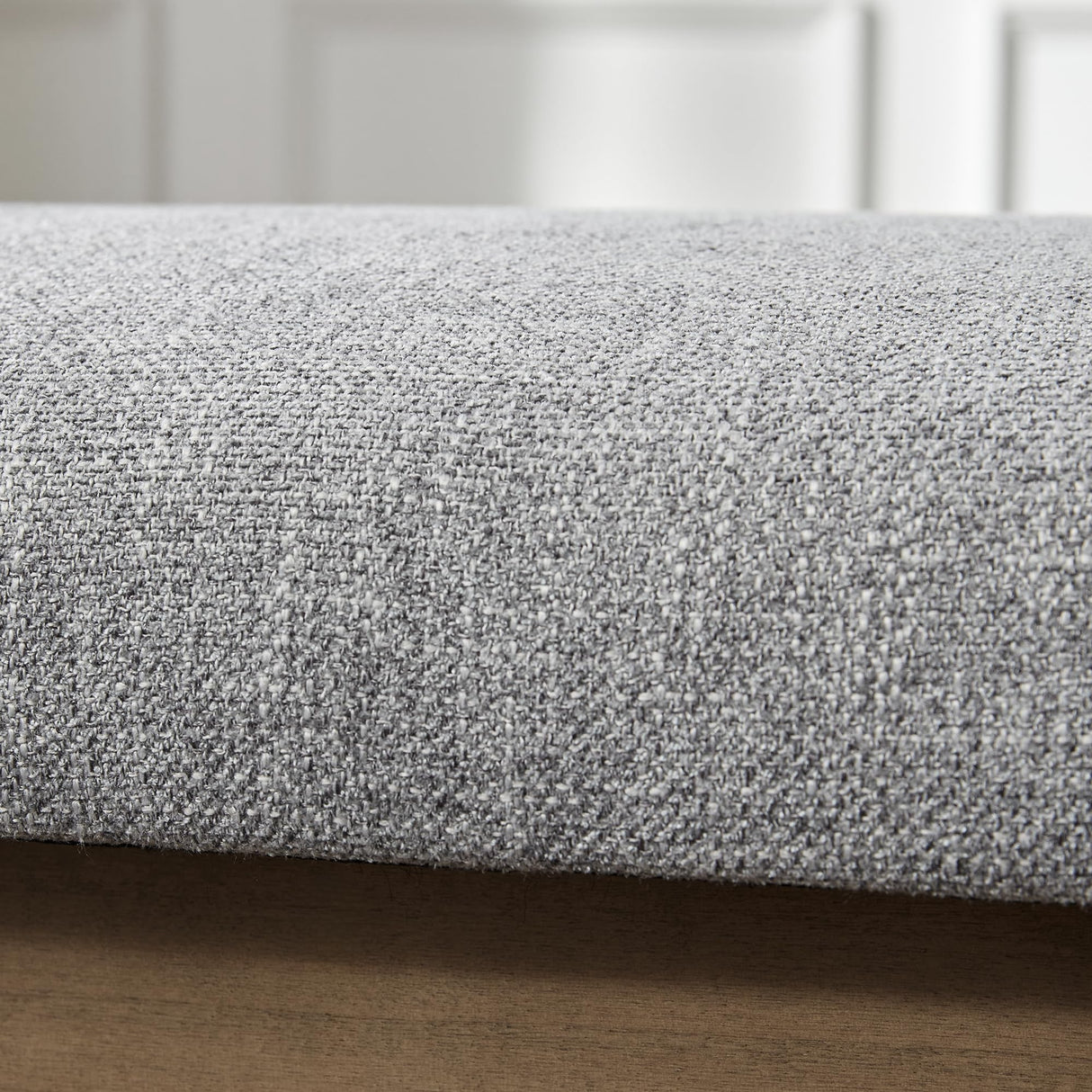 Zihanhome Entryway Bench, Chenille Upholstered Shoe Benches for Bedroom, Ottoman Benches with Solid Wood Shelf, Storage Bench for Hallway, Living Room(Grey) Zihanhome