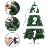 BHD BEAUTY 7.5FT Artificial Christmas Pine Tree with 1800 Tips, Green, PVC Material, Easy Assembly, Sturdy Metal Stand, Perfect for Indoor and Outdoor Decor BHD BEAUTY