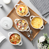 MALACASA Mini Cocotte Set - 14 OZ Small Casserole Dishes with Lids and Handles, Ceramic Mini Dutch Oven Set of 4, Small Baking Ramekins for Lasagna, Soufflé, Oven, Microwave & Dishwasher Safe, Series BAKE.BAKE MALACASA