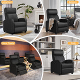 Yaheetech Recliner Chair PU Leather Recliner Sofa Home Theater Seating with Lumbar Support Overstuffed High-Density Sponge Push Back Recliners Armchair for Living Room Yaheetech