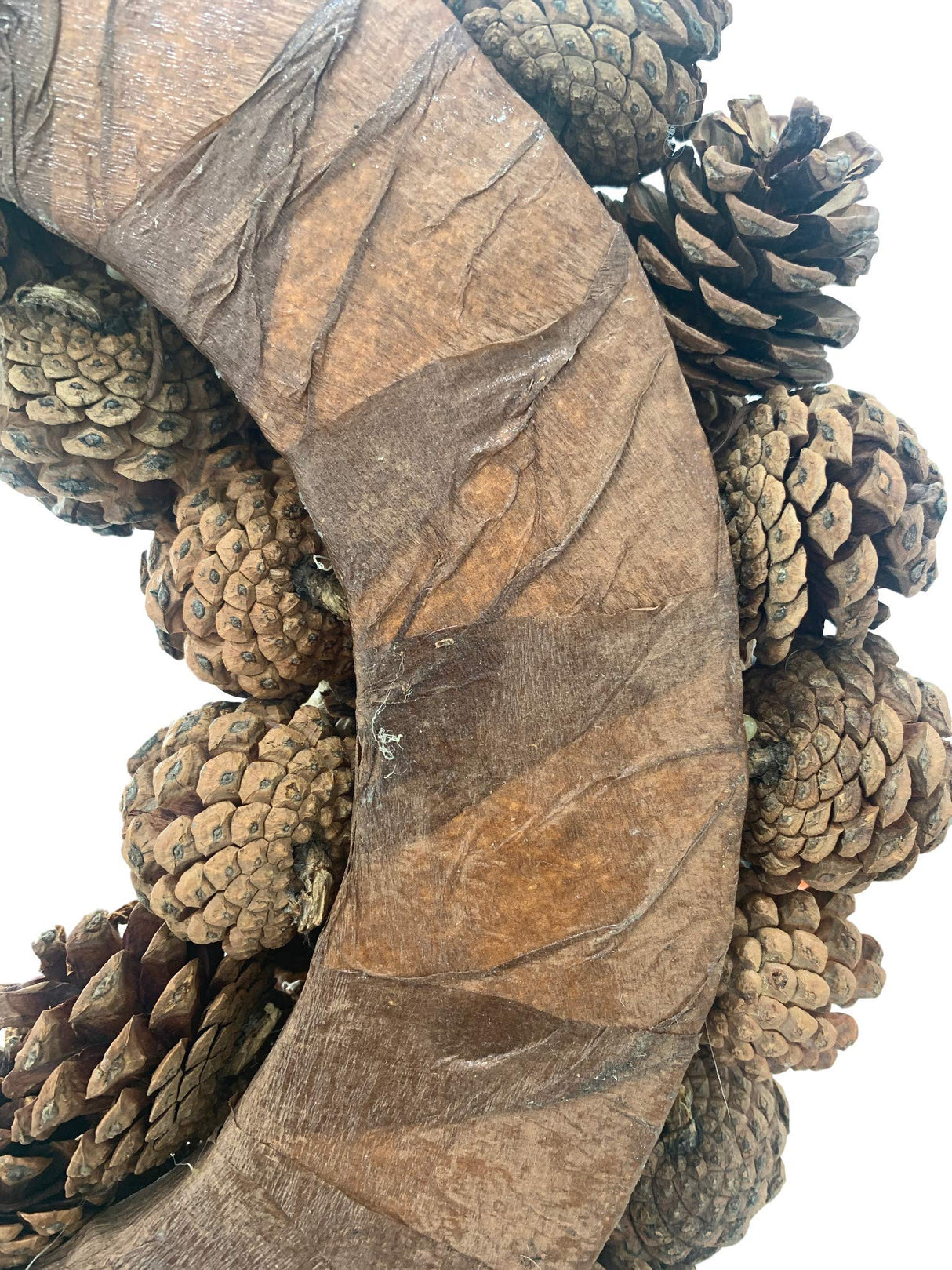 20 Inch Fall Front Door Wreath Natural Pinecone Wreath Polyfoam Base Flower Farmhouse Grapevine Wreath Blossom Cluster Wreath for Thanksgiving Celebration Front Door Wall Window Christmas Decor Huashen