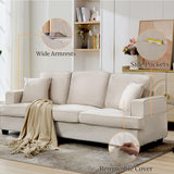 Couches for Living Room, 89 inch Cloud Couch Sofa in Chenile with Extra Comfy Soft Deep Seats, Modern 3 Seater Sofas for Living Room Bedroom Office Apartment, Beige Korser