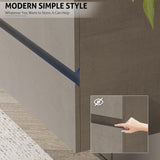 eclife 36" Wall Mounted Bathroom Vanity with Sink Combo Set, Floating Bathroom Storage Cabinet w/Bevelled Invisible Handles, 2 Drawers, Ceramic Sink & Black Faucet, Cement Grey eclife