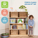 ECR4Kids Classic Bookcase, 48in, Adjustable Shelves, Natural ECR4Kids