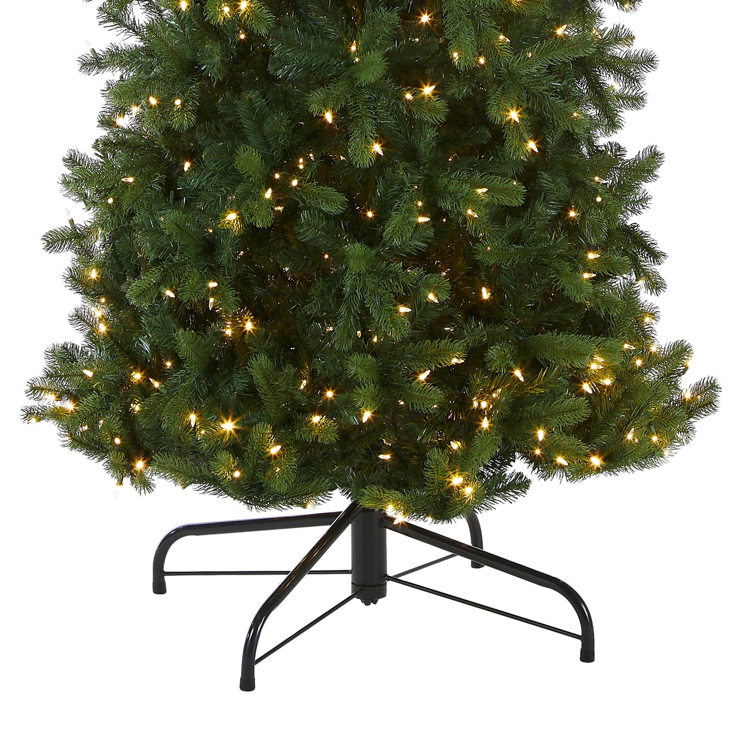 National Tree Company Pre-lit 'Feel Real' Artificial Giant Slim Downswept Christmas Tree, Green, Douglas Fir, Dual Color LED Lights, Includes PowerConnect and Stand, 12 feet