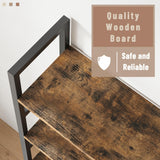 INNOD 70x70" Triple 5 Tier Book Shelf, Large Wooden Bookcase with 17 Open Display Shelf, Modern Tree Bookshelf Metal Frame Tall Book Case Furniture for Living Room Bedroom Home Office Rustic Brown INNOD