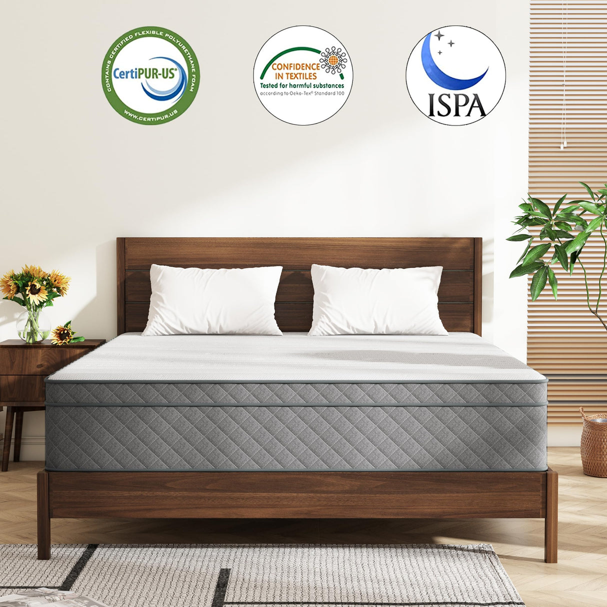 Full Mattress, 12 Inch Full Size Mattresses, Memory Foam & Pocket Spring Hybrid, Firm Feel, Full Bed Mattress, CertiPUR-US Certified, Fiberglass Free Swbvs