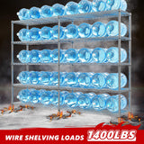 REIBII 58" W Storage Shelves Wire Shelving Load 1400LB Metal Shelves for Storage 5 Tier Heavy Duty Shelving Unit with Shelf Adjustable Garage Shelving Rack Pantry Kitchen 58" W x 59" H x 13.8" D REIBII