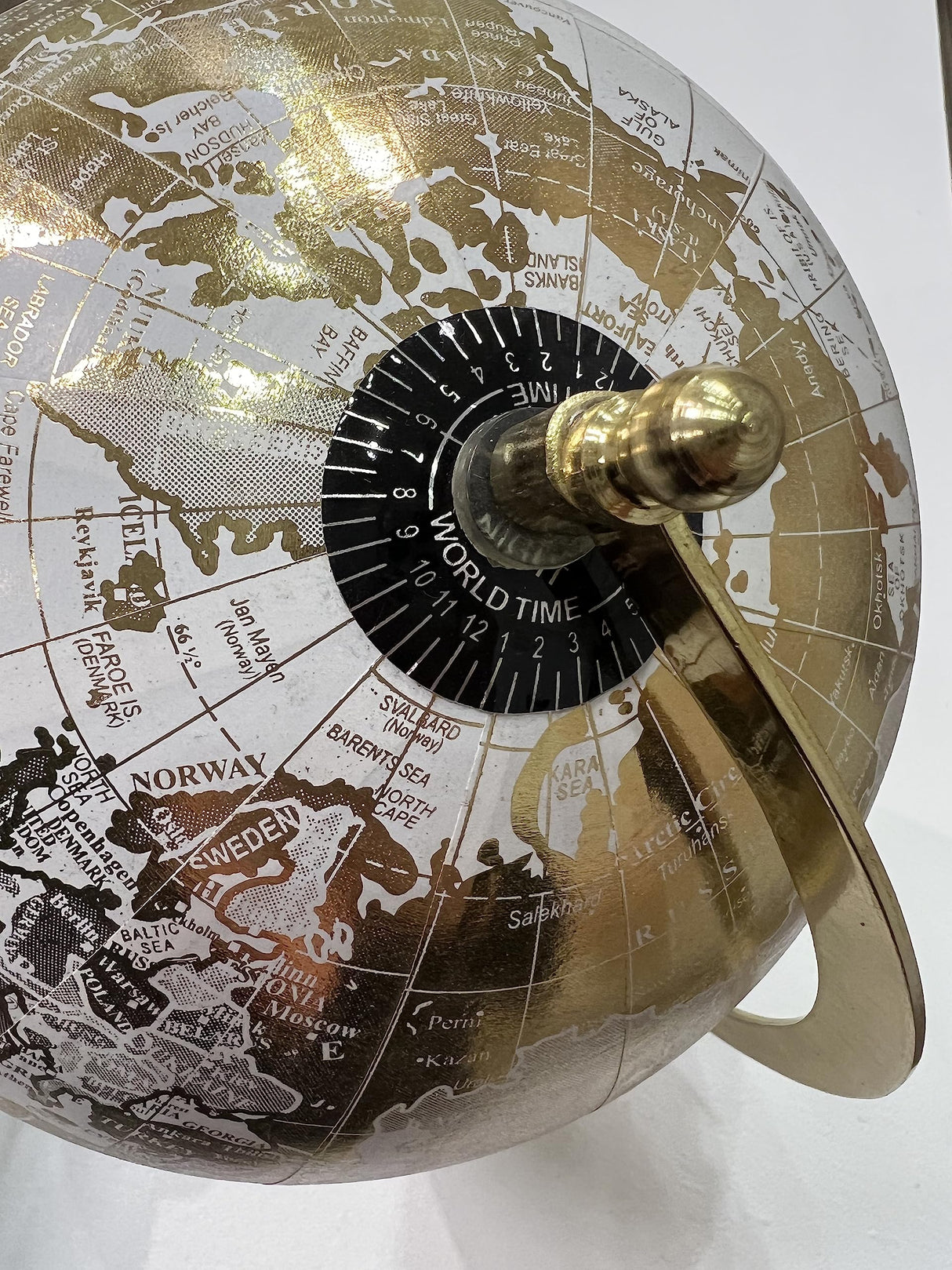 Abbott Collection 57-LATITUDE-19 Spinning Small Decorative Globe, Grey/Black, 11" H Abbott Collection