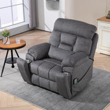 JUUXO 4-Motor Lay Flat Power Lift Recliner Chair with Heat & Massage - Power Adjustable Headrest, Backrest, Lumbar & Legrest - Big Tall Recliners, 4-Point Massage (Seat Heating) JUUXO