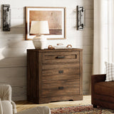 WAMPAT Rustic Wood 3-Drawer Dresser,32-inch Tall Farmhouse Bedroom Chest of Drawers with Smooth Glide, 31.5-inch Wide Storage Cabinet with Drawers, Rustic Brown WAMPAT