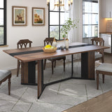 Hlivelood 71In Large Rectangular Dining Table for 4 5 6 7 8 People w/35 Marble-Color Wood Watrproof Brown Tabletop,Adjustable Leg.6ft Luxurious Family Dinner Table for Office Kitchen Living Room Hlivelood