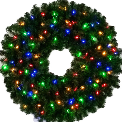 3 Foot (36") Color Changing LED Christmas Wreath - 150 Lights - Indoor - Outdoor - Commercial Grade