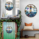 Diymood DIY Hanging Diamond Art Kits for Adults Lighthouse, Diamond Painting Kit Pendant Special Shaped Double Sided Acrylic Sun Catcher Board Wreath Pendants Canvas Window Wall Decor 8 x 8 Inch Diymood