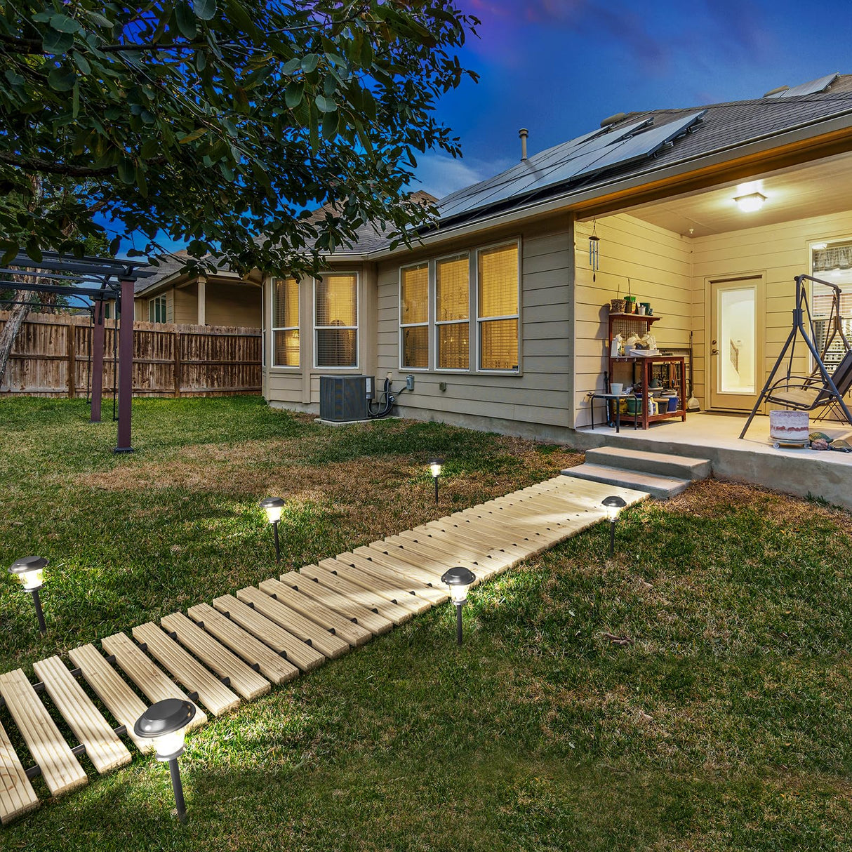 APRILSOUL 12FT Wooden Garden Pathway, Outdoor Roll Out Walkway Path for Patio,Lawn,Backyard,Beach,Wedding APRILSOUL